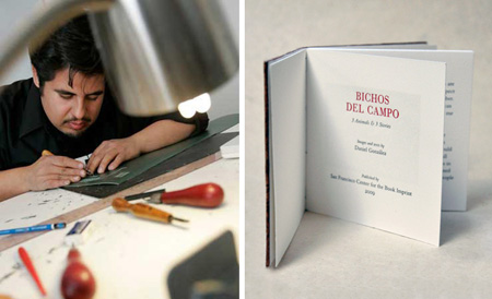 Daniel Gonzalez at work, and his new edition's title page.