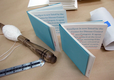 Rabbitpox's pages are bound with genuine rabbit fur thread.